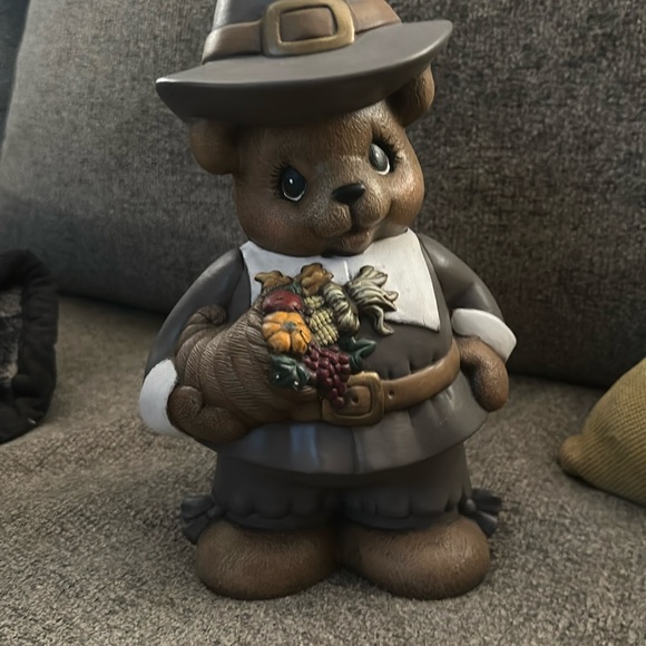 Happy Thanksgiving Forefathers Bear Ceramic - Picture 1 of 5